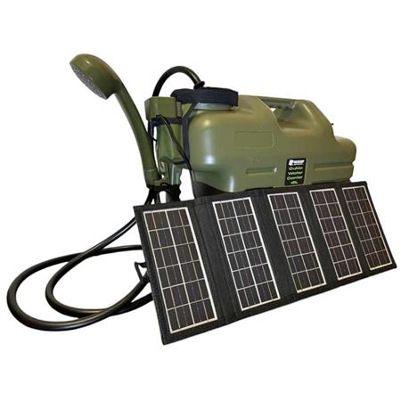 Ensemble Douche + Bidon + Panneau Solaire Holdcarp Rechargeable Camping Shower 18L +  10W Solar