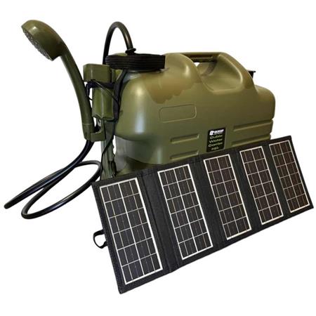Ensemble Douche + Bidon + Panneau Solaire Holdcarp Rechargeable Camping Shower 25L +  10W Solar