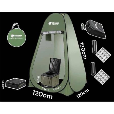 ENSEMBLE TOILETTE + TENTE HOLDCARP PORTABLE TOI BIG + TOILET & SHOWER TENT + TOI GARBAGE KIT BIG