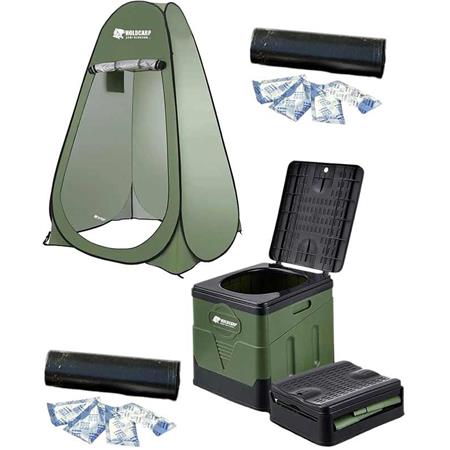 Ensemble Toilette + Tente Holdcarp Portable Toi + Toilet & Shower Tent + Toi Garbage Kit