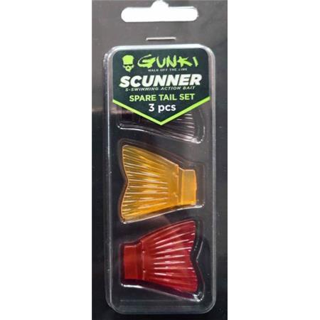 Ersättningssvans Gunki Scunner 175S Twin-Spare Tail Set - Paket Med 3