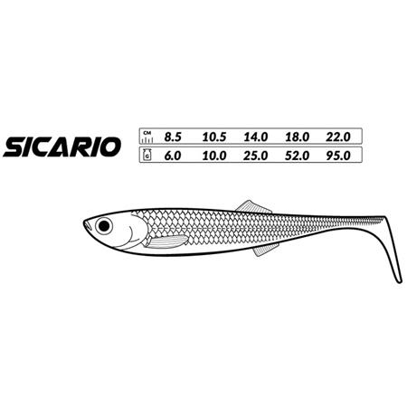 ESCA ARTIFICIALE MORBIDA - 10,5CM MIKADO SICARIO - 10,5CM - PACCHETTO DI 5