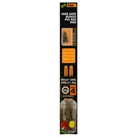 Færdigmonteret Forfang Fox Edges Wide Gape Beaked Pva Bag Rigs