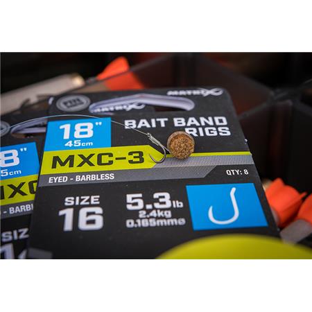 FÆRDIGMONTERET FORFANG FOX MATRIX MXC-3 18” BAIT BAND RIGS