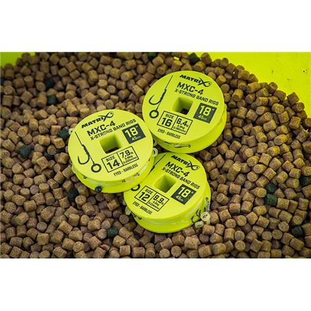 FÆRDIGMONTERET KROG FOX MATRIX MXC-4 18” X-STRONG BAIT BAND RIGS - PAKKE MED 8
