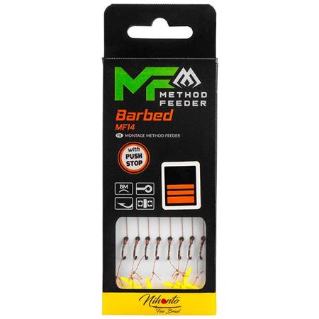 Færdigmonteret Krog Mikado Mf14 With Push Stop Barbed Hooks Braid