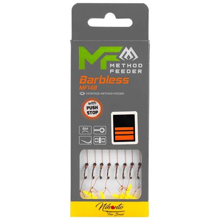 Færdigmonteret Krog Mikado Mf14 With Push Stop Barbless Hooks Braid