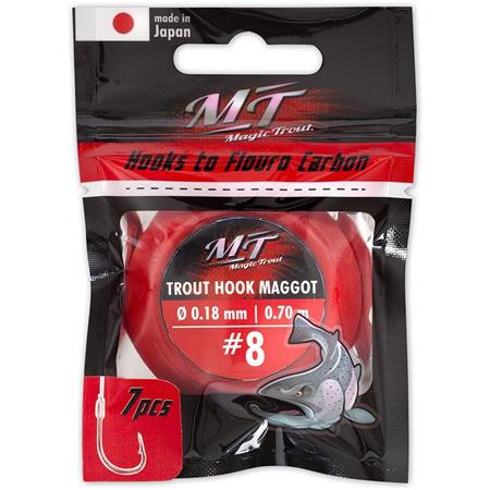 Färdigknuten Krok Magic Trout Trout Hook Maggot - Paket Med 7