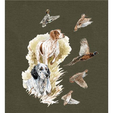 FELPA BAMBINO NATURE SERIGRAFIA - CACHI BARTAVEL THEME CHASSE T1100 NATURE SERIGRAPHIE - KAKI