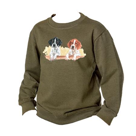 FELPA BAMBINO NATURE SERIGRAFIA - CACHI BARTAVEL THEME CHASSE T585 NATURE SERIGRAPHIE - KAKI