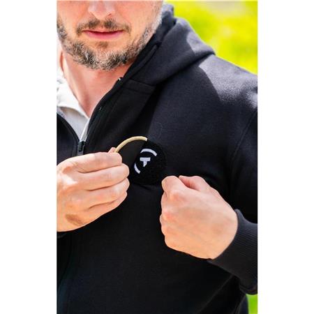 FELPA CON CAPPUCCIO ZIP PESCA PERSONALIZZABILE - NERO SUR VOS TRACES