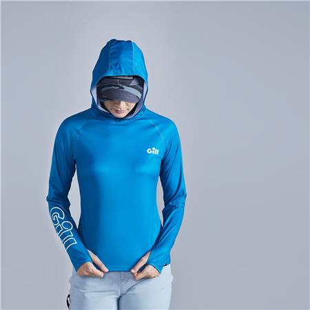 FELPA DONNA CON CAPPUCCIO - BLU GILL À CAPUCHE XPEL TEC HOODIE - BLEU