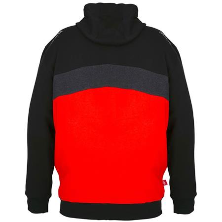 FELPA UOMO - BLACK/DARK MARL GREY RED NYTRO ZIPPED HOODY TRI-COLOR - BLACK/DARK MARL GREY RED