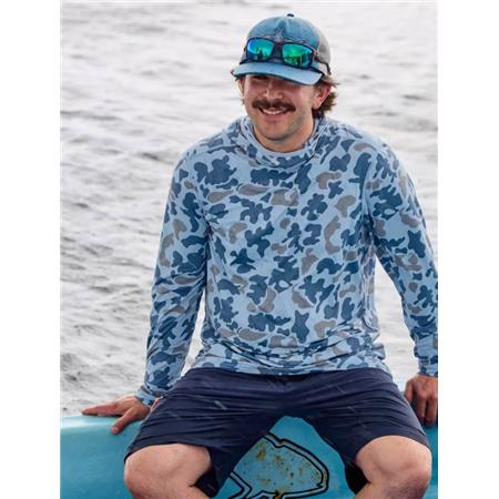 FELPA UOMO - BLU CAMO ORVIS SUN DEFENSE L/S HOODIE - BLEU CAMO