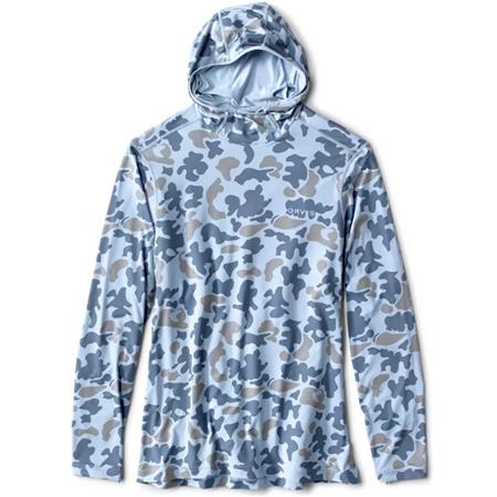 Felpa Uomo - Blu Camo Orvis Sun Defense L/S Hoodie - Bleu Camo