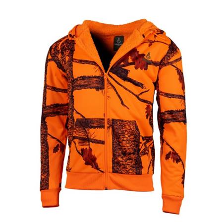 FELPA UOMO - CAMO ARANCIONE TREELAND CAPUCHE ZIPPÉ T105 - CAMO ORANGE