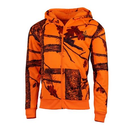 Felpa Uomo - Camo Arancione Treeland Capuche Zippé T105 - Camo Orange