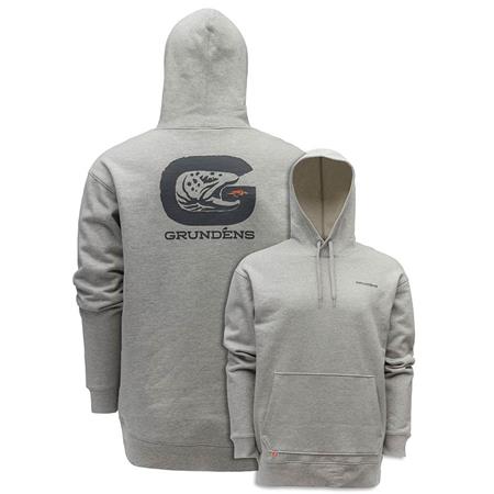 FELPA UOMO - GRIGIO GRUNDÉNS HOODIE G TROUT HOODIE AHTLETIC HEATHER - GRIS