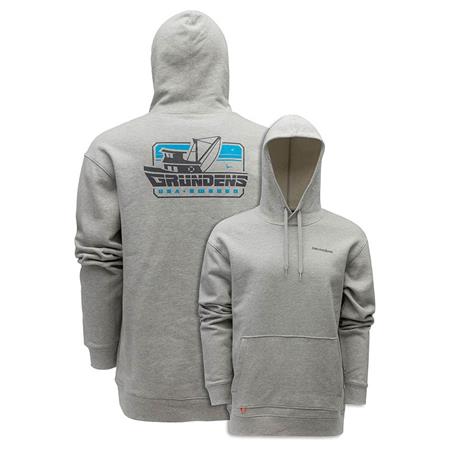 FELPA UOMO GRUNDÉNS DISPLACEMENT HOODIE COMMERCIAL BOAT - GRIGIO