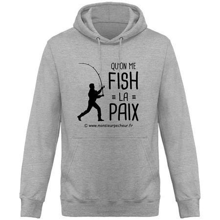 Felpa Uomo - Heather Grey Monsieur Pêcheur Qu'on Me Fish La Paix - Heather Grey