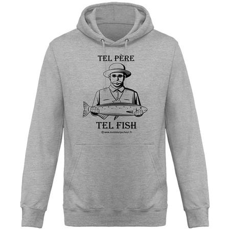 Felpa Uomo - Heather Grey Monsieur Pêcheur Tel Père Tel Fish - Heather Grey