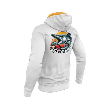 FELPA UOMO HOT SPOT DESIGN PREDATOR BARRACUDA - BLANC