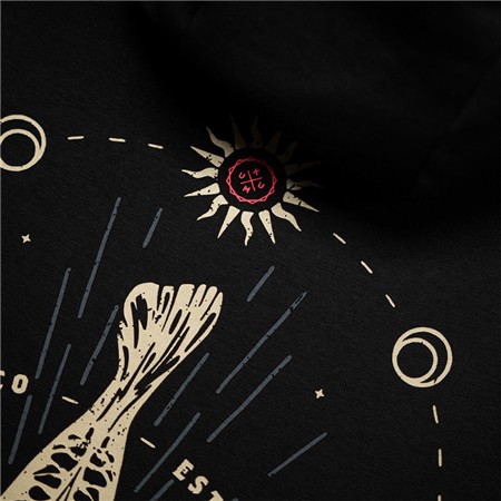 FELPA UOMO KUMU X POLE POSITION HOODIE NEW MOON - NOIR