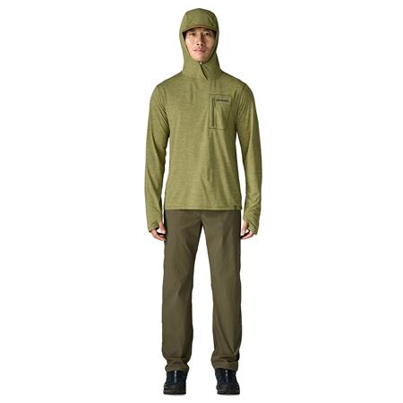FELPA UOMO PATAGONIA MEN'S CAPILENE COOL SUN HOODY FITZ ROY TROUT - CAPER VERDE/BUCKHORN VERDE X-DYE