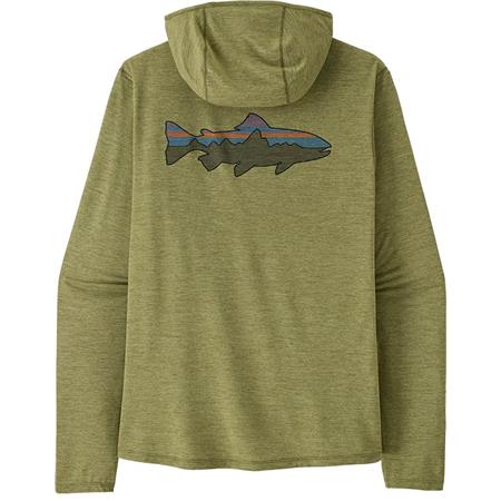 Felpa Uomo Patagonia Men's Capilene Cool Sun Hoody Fitz Roy Trout - Caper Verde/Buckhorn Verde X-Dye