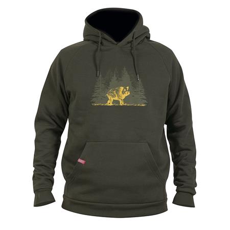 FELPA UOMO - VERDE HART BRANDED-H WILDBOAR HOODIE - VERT