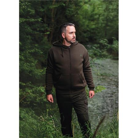 FELPA UOMO - VERDE TREELAND CAPUCHE ZIPPÉ T104 - VERT