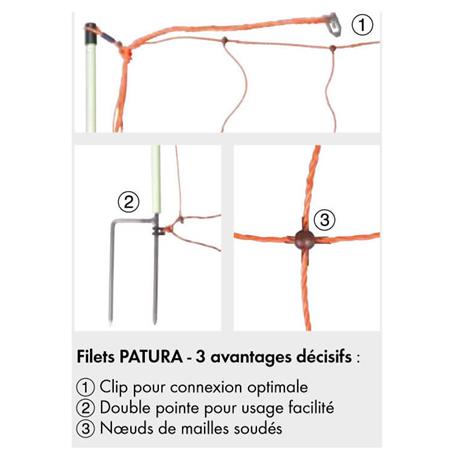 FILET À MOUTONS ÉLECTRIFIÉ DOUBLE POINTE PATURA 50M PATURA DOUBLE POINTE