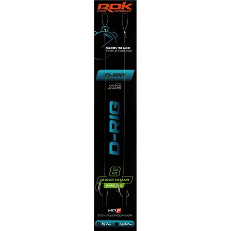 Fim De Linha Rok Fishing D-Rig Curve Shank Barbless - Pack De 2