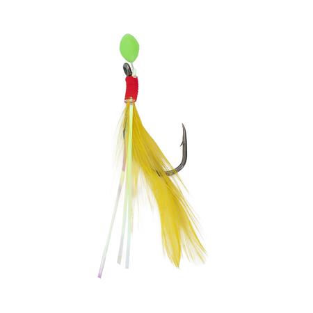 FJERMONTERING KERFIL NATURLIGE FJER GULE/HVIDE MED PERLER
