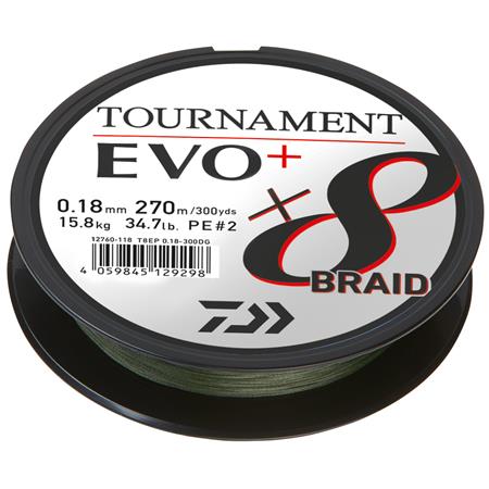 Fletline Daiwa Tournament 8 Braid Evo+ - Grøn - 270M