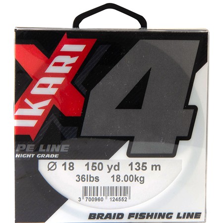 Flettet Line Powerline Ikari X4 - Grå - 135M