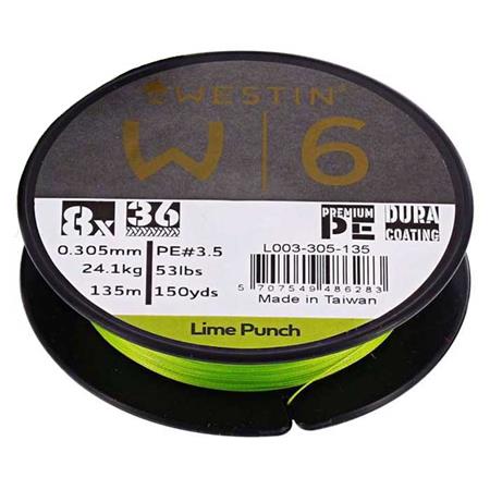 Flettet Line Westin W6 8 Braid Lime Punch - 300M
