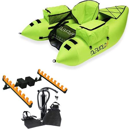 Floattube-Set Devaux Kayak Tube Cap-V1000 Chartreuse