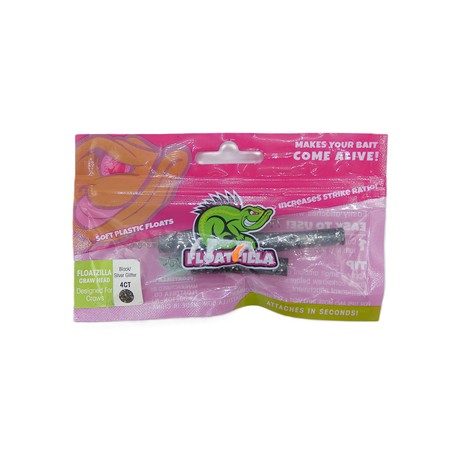 Flotteur Floatzilla Pour Leurre Souple Tail - Maxi - Noir / Silver Glitter