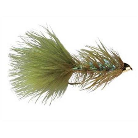 Flue Tof Streamer Conehead Krystal Bugger - Oliven