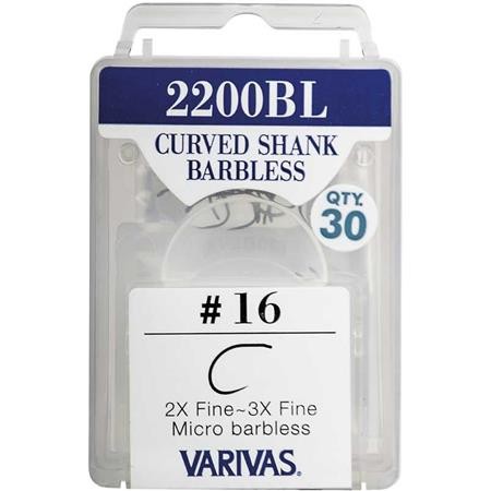Fluekrog Varivas Curved Shank Barbless 2200 Bl - Pakke Med 30