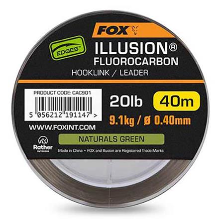 Fluorescenterocarbono - 40M Fox Illusion Fluorocarbon Hooklink/Leader - 40M