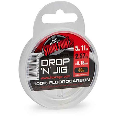 Fluoroarbone - 40M Fox Rage Strike Point Drop N Jig Fluorocarbon Line - 40M