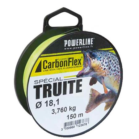 Fluorocarbon Powerline Carbonflex Forelle Toc - Grün-Weiß - 150M