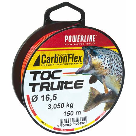 Fluorocarbono- Naranja/Amarillo - 150M Powerline Carbonflex Truite Toc - Orange/Jaune - 150M