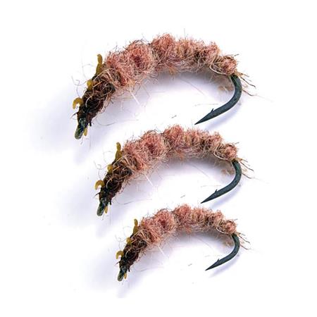 Fly Sempe Nymphe Larva Caddis Brown - Pack Of 3