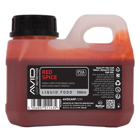 Flydende Lokkemiddel Avid Carp Red Spice Liquid Food