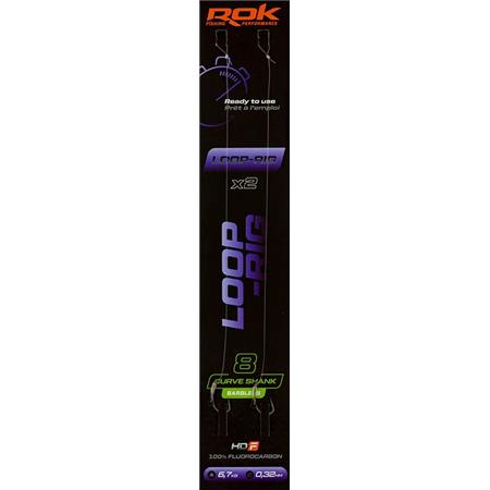 Forfang Rok Fishing Loop Rig Curve Shank Barbless - Pakke Med 2