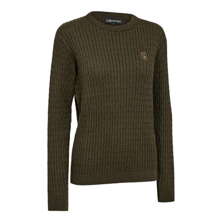 Frauenpullover Deerhunter Lady Harrington Cable Knit - Forest Ember Melange