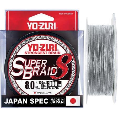 GEFLECHT YO-ZURI SUPERBRAID 8X ARGENT - 150M